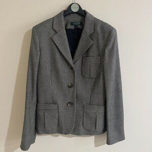 [Lauren Ralph Lauren] Women Academic Houndstooth 100% Wool Size 10P